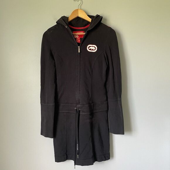 Ecko Unlimited Dresses & Skirts - Ecko Red Vtg Deadstock y2k 2000s Hoodie Dress One Piece Black Women's Size Small